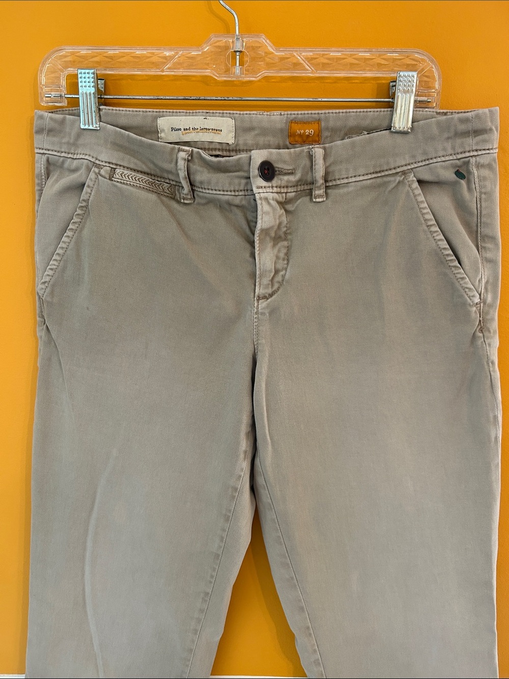 Pilcro and the Letterpress Straight-Leg Light Green Jeans